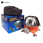 11740-កូនចង្ក្រានមានរបាំង Stove Windproof Piezo Ignition Lotus Gas Stove Outdoor Cooking Gas Burner Cookware with Adapter for Camping Hiking Picnic - រូបភាព 2